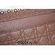 Dior Caro Chain Bag, Brown, Gold Hardware, Calfskin, Medium 25, Size: 25.5x15.5x8cm