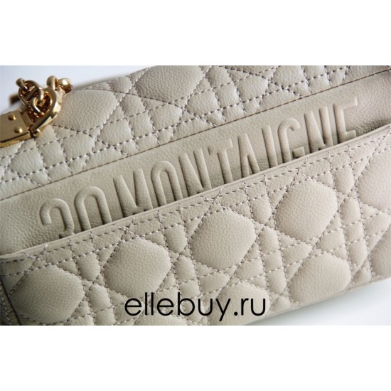 Dior Caro Chain Bag, Apricot, Gold Hardware, Calfskin, Small 20, Size: 20x12x7cm