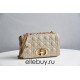 Dior Caro Chain Bag, Apricot, Gold Hardware, Calfskin, Medium 25, Size: 25.5x15.5x8cm