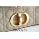 Dior Caro Chain Bag, Apricot, Gold Hardware, Calfskin, Medium 25, Size: 25.5x15.5x8cm