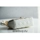 Dior Caro Chain Bag, White, Gold Hardware, Calfskin, Small 20, Size: 20x12x7cm