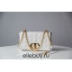 Dior Caro Chain Bag, White, Gold Hardware, Calfskin, Medium 25, Size: 25.5x15.5x8cm