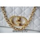 Dior Caro Chain Bag, White, Gold Hardware, Calfskin, Medium 25, Size: 25.5x15.5x8cm