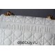 Dior Caro Chain Bag, White, Gold Hardware, Calfskin, Medium 25, Size: 25.5x15.5x8cm