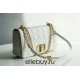 Dior Caro Chain Bag, White, Gold Hardware, Calfskin, Medium 25, Size: 25.5x15.5x8cm