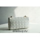 Dior Caro Chain Bag, White, Gold Hardware, Calfskin, Medium 25, Size: 25.5x15.5x8cm