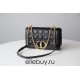 Dior Caro Chain Bag, Black, Gold Hardware, Calfskin, Medium 25, Size: 25.5x15.5x8cm