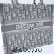 Dior Book Tote, Classic Grey Oblique Embroidery, Small 26, Size: 26.5x21x14cm