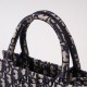 Dior Book Tote, Classic Blue Oblique Embroidery, Small 26, Size: 26.5x21x14cm