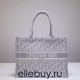 Dior Book Tote, Classic White Oblique Embroidery, Medium 36, Size: 36x27x16cm