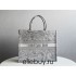 Dior Book Tote, Classic Grey Zoo Oblique Embroidery, Large 42, Size: 42x35x18cm