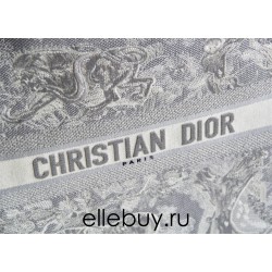 Dior Book Tote, Classic Grey Zoo Oblique Embroidery, Large 42, Size: 42x35x18cm