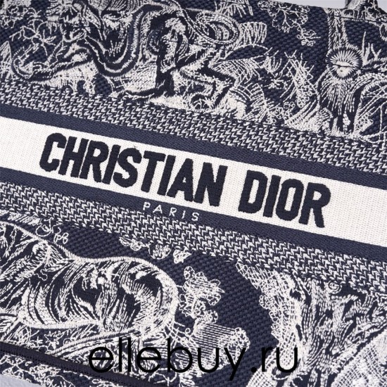 Dior Book Tote, Classic Zoo Oblique Embroidery, Small 26, Size: 26.5x21x14cm