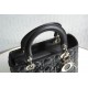 Lady Dior 5-Compartment Bag, 24, Black Lambskin, Champagne Gold Hardware, Size: 24x20x11cm