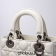 Lady Dior Four Blocks 20 (Style: 8878) Lambskin, White, Silver Hardware, Size: 20x16.5x8cm