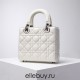 Lady Dior Four Blocks 20 (Style: 8878) Lambskin, White, Silver Hardware, Size: 20x16.5x8cm