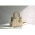 Lady Dior Four Blocks 20 (Style: 8878) Lambskin, Apricot, Enamel Hardware, Size: 20x16.5x8cm