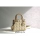 Lady Dior Four Blocks 20 (Style: 8878) Lambskin, Apricot, Enamel Hardware, Size: 20x16.5x8cm