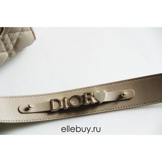 Lady Dior Four Blocks 20 (Style: 8878) Lambskin, Apricot, Enamel Hardware, Size: 20x16.5x8cm