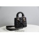 Lady Dior Four Blocks 20 (Style: 8878) Lambskin, Black, Enamel Hardware, Size: 20x16.5x8cm