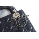 Lady Dior Four Blocks 20 (Style: 8878) Lambskin, Black, Enamel Hardware, Size: 20x16.5x8cm