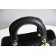 Lady Dior Four Blocks 20 (Style: 8878) Lambskin, Black, Enamel Hardware, Size: 20x16.5x8cm