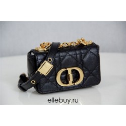 Dior Caro 2023 Micro Mini (Style: 2023 Mini) Soft Calfskin, Black, Gold Hardware, Size: 13x8x4cm