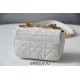 Dior Caro 2023 Micro Mini (Style: 2023 Mini) Soft Calfskin, White, Gold Hardware, Size: 13x8x4cm