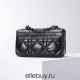 Dior Caro Calfskin, Black, Deep Silver Hardware, Small (20x12x7cm)