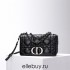 Dior Caro Calfskin, Black, Deep Silver Hardware, Medium (25.5x15.5x8cm)