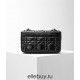 Dior Caro Calfskin, Black, Deep Silver Hardware, Medium (25.5x15.5x8cm)