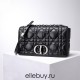 Dior Caro Calfskin, Black, Deep Silver Hardware, Large (28x17x9cm)