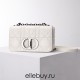 Dior Caro Calfskin, White, Deep Silver Hardware, Small (20x12x7cm)