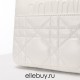 Dior Caro Calfskin, White, Deep Silver Hardware, Small (20x12x7cm)