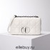 Dior Caro Calfskin, White, Deep Silver Hardware, Medium (25.5x15.5x8cm)