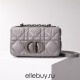 Dior Caro Calfskin, Gray, Deep Silver Hardware, Small (20x12x7cm)