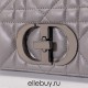 Dior Caro Calfskin, Gray, Deep Silver Hardware, Small (20x12x7cm)