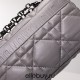 Dior Caro Calfskin, Gray, Deep Silver Hardware, Small (20x12x7cm)