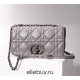 Dior Caro Calfskin, Gray, Deep Silver Hardware, Large (28x17x9cm)