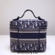 Dior Makeup Bag, Small Box, Classic Blue Oblique, Vanity Box (Style: 9012L), Size: 25x15x14cm