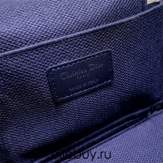 Dior Makeup Bag, Small Box, Classic Blue Oblique, Vanity Box (Style: 9012L), Size: 25x15x14cm