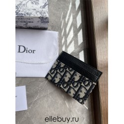 Dior Card Holder, Classic Blue Oblique, Size: 12.5x8.5cm