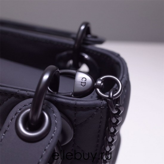 Lady Dior So Black Mini 17, Three Blocks, Calfskin Ultra-matte, Size: 17cm