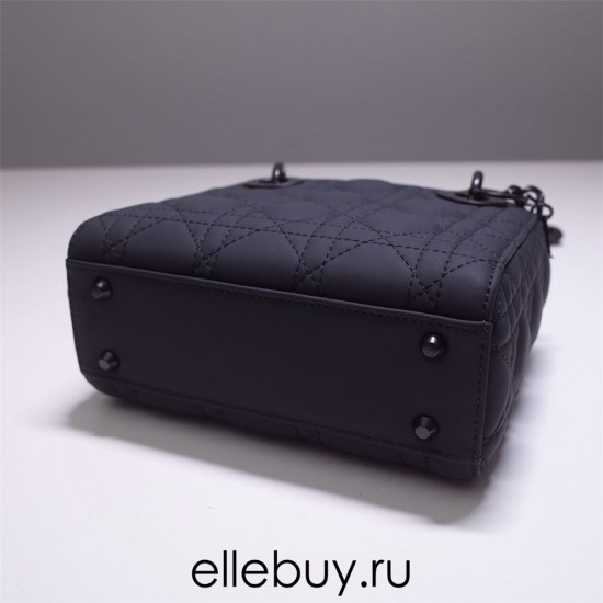 Lady Dior So Black Mini 17, Three Blocks, Calfskin Ultra-matte, Size: 17cm