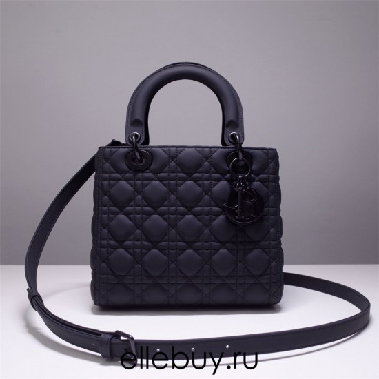 Lady Dior So Black Medium 24, Three Blocks, Calfskin Ultra-matte, Size: 24cm