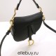 Dior Saddle Bag, Black Calfskin, Gold Hardware, Small (21x18x5cm)