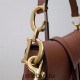 Dior Saddle Bag, Brown Calfskin, Gold Hardware, Medium (25.5x20x6.5cm)