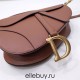 Dior Saddle Bag, Brown Calfskin, Gold Hardware, Medium (25.5x20x6.5cm)