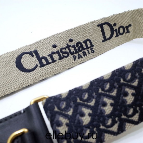 Dior Oblique Shoulder Strap, Classic Blue, Gold Hardware