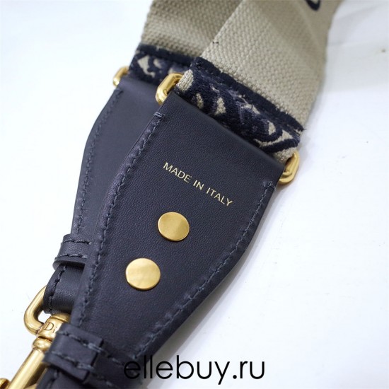 Dior Oblique Shoulder Strap, Classic Blue, Gold Hardware